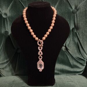 HEIDI DAUS WHITE TOPAZ AND PEARL NECKLACE